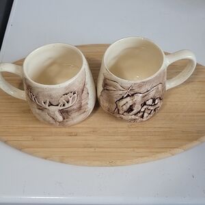 Mugs And Jugs Anchor Point Alaska Rare Vintage Ceramic Mug Set. Cabin Vibes!!!